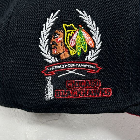 Chicago Blackhawks Hat Cap Pro Standard Stanley Cup Wool Blend Snapback Black - Picture 8 of 12